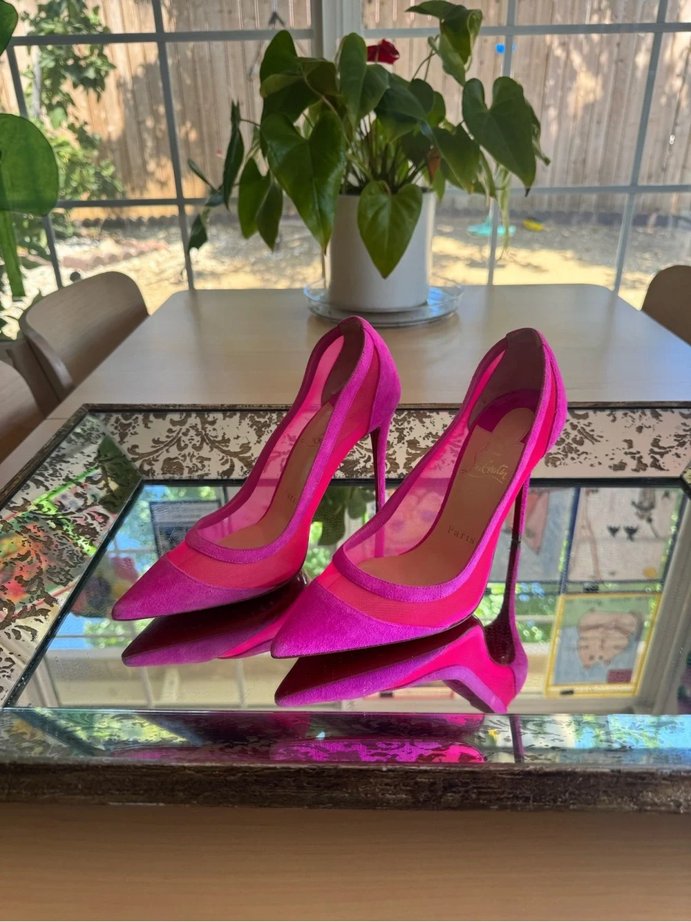 Christian Louboutin Galativi Hot Pink Women's Pointed Toe Stiletto Pumps Size 37